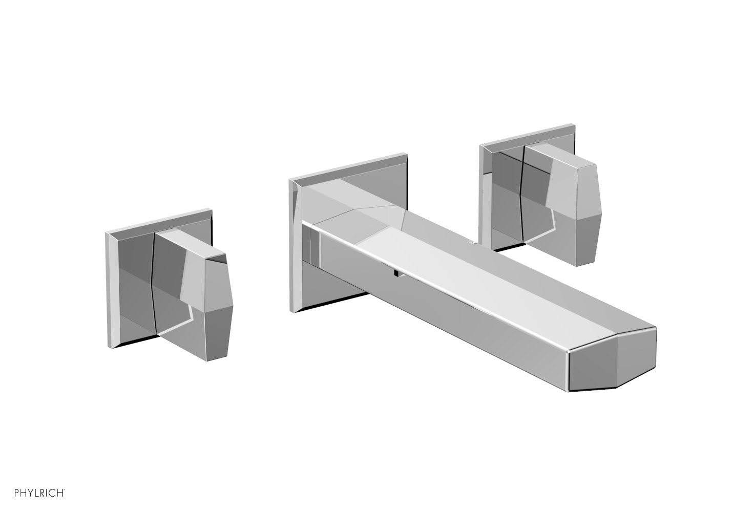 Phylrich DIAMA Wall Lavatory Set - Blade Handles 184-11 - Polished Chrome