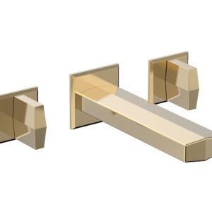 Phylrich DIAMA Wall Lavatory Set – Blade Handles 184-11 – Satin Brass