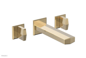 Phylrich DIAMA Wall Lavatory Set - Blade Handles 184-11 - Satin Brass