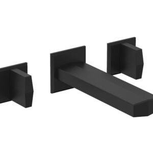 Phylrich DIAMA Wall Lavatory Set – Blade Handles 184-11 – Matte Black