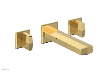 Phylrich DIAMA Wall Lavatory Set - Blade Handles 184-11 - Polished Gold