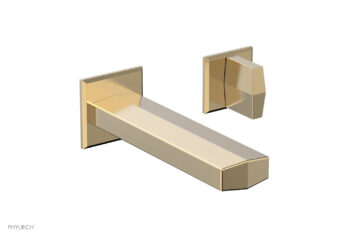 Phylrich DIAMA Single Handle Wall Lavatory Set - Blade Handles 184-15 - Satin Brass