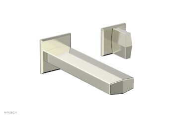 Phylrich DIAMA Single Handle Wall Lavatory Set - Blade Handles 184-15 - Satin Nickel