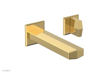 Phylrich DIAMA Single Handle Wall Lavatory Set - Blade Handles 184-15 - Polished Gold