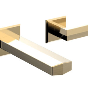 Phylrich DIAMA Single Handle Wall Lavatory Set – Lever Handles 184-16 – Satin Brass