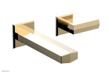 Phylrich DIAMA Single Handle Wall Lavatory Set - Lever Handles 184-16 - Satin Brass