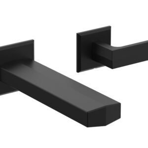Phylrich DIAMA Single Handle Wall Lavatory Set – Lever Handles 184-16 – Matte Black