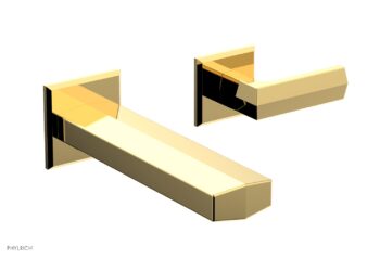 Phylrich DIAMA Single Handle Wall Lavatory Set - Lever Handles 184-16 - Polished Gold