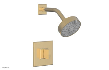 Phylrich DIAMA Pressure Balance Shower Set - Blade Handle 184-21 - Satin Brass