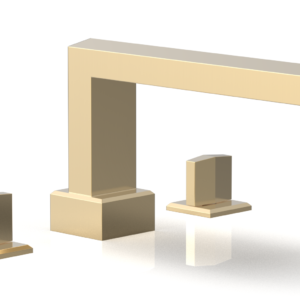 Phylrich DIAMA Deck Tub Set – Blade Handles 184-40 – Satin Brass