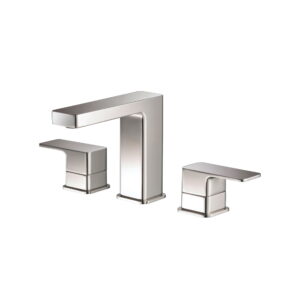 Isenberg Three Hole 8″ Widespread Two Handle Bathroom Faucet In Polished Nickel