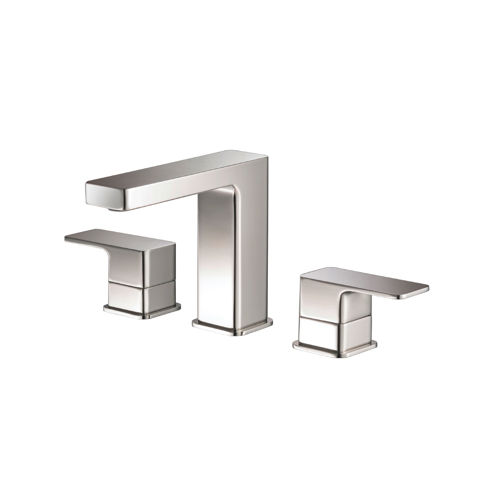 Isenberg Three Hole 8" Widespread Two Handle Bathroom Faucet In Polished Nickel