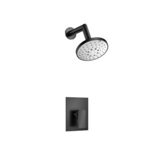 Flusso Single Output Shower Set With ABS Shower Head & Arm In Matte Black