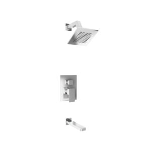 Isenberg Two Output Shower Set With Shower Head And Tub Spout In Brushed Nickel