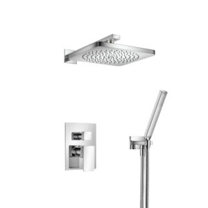 Flusso Two Output Shower Set With Shower Head And Hand Held In Chrome