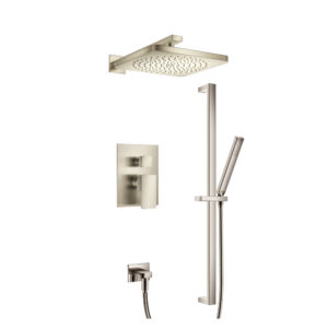 Isenberg Two Output Shower Set With Shower Head, Hand Held And Slide Bar In Brushed Nickel