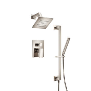 Isenberg Two Output Shower Set With Shower Head, Hand Held And Slide Bar In Polished Nickel