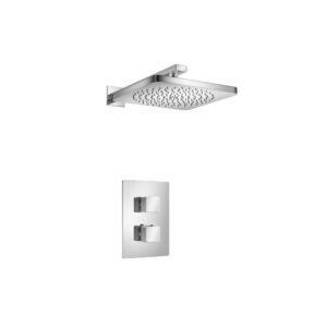 Flusso Single Output Shower Set With Shower Head And Arm In Chrome