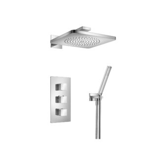 Flusso Two Output Shower Set With Shower Head And Hand Held In Chrome
