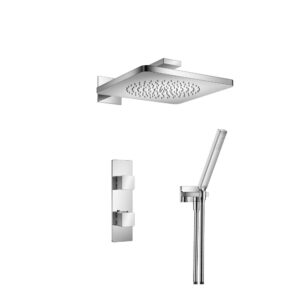 Flusso Two Output Shower Set With Shower Head And Hand Held In Chrome