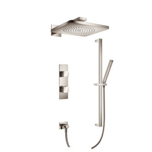 Isenberg Two Output Shower Set With Shower Head, Hand Held And Slide Bar In Polished Nickel