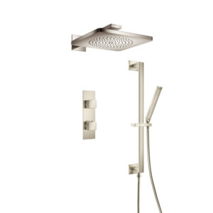 Isenberg Two Output Shower Set With Shower Head, Hand Held And Slide Bar In Brushed Nickel