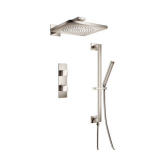 Isenberg Two Output Shower Set With Shower Head, Hand Held And Slide Bar In Polished Nickel