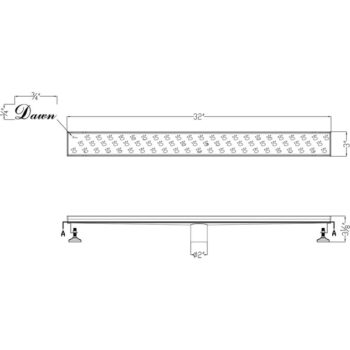 Dawn® Memuru River Series - Linear Shower Drain 32"L In Polished satin - Image 2