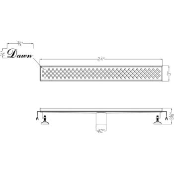 Dawn® Rhone River Series - Linear Shower Drain 24"L In Polished satin - Image 2