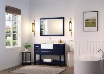 Williamson 48" - Dark Blue - White Countertop - Image 3