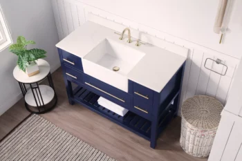 Williamson 48" - Dark Blue - White Countertop - Image 8
