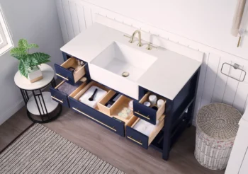 Williamson 48" - Dark Blue - White Countertop - Image 4