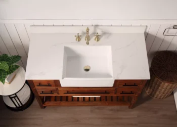 LOUISE 48" - Brown Oak - White Countertop - Image 6