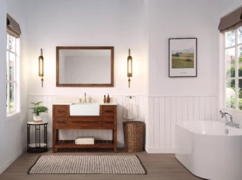 LOUISE 48" - Brown Oak - White Countertop - Image 2