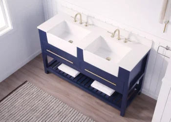 Williamson 60" - Dark Blue - White Countertop - Image 4