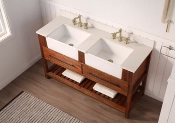LOUISE 60" - Brown Oak - White Countertop - Image 6