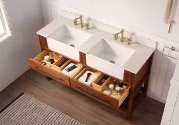 LOUISE 60" - Brown Oak - White Countertop - Image 4