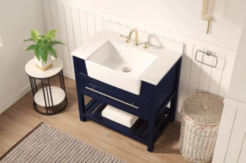 Williamson 36" - Dark Blue - White Countertop - Image 5