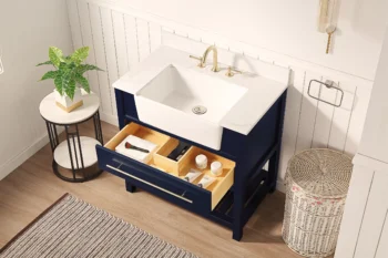 Williamson 36" - Dark Blue - White Countertop - Image 6