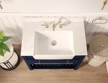 Williamson 36" - Dark Blue - White Countertop - Image 3