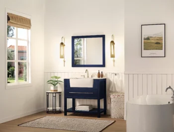 Williamson 36" - Dark Blue - White Countertop - Image 4