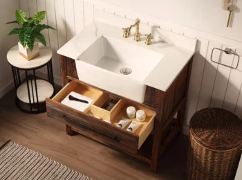 LOUISE 36" - Brown Oak - White Countertop - Image 5