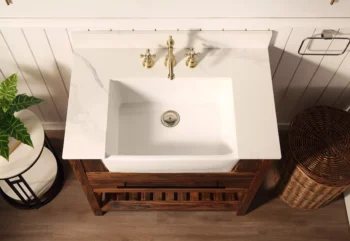 LOUISE 36" - Brown Oak - White Countertop - Image 7