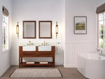 LOUISE 60" - Brown Oak - White Countertop - Image 2