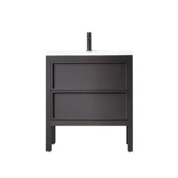 ANNECY - Charcoal Oak - Glossy Pure White Countertop - 24"