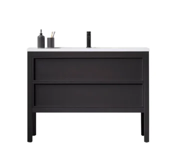ANNECY - Charcoal Oak - Glossy Pure White Countertop - 48"