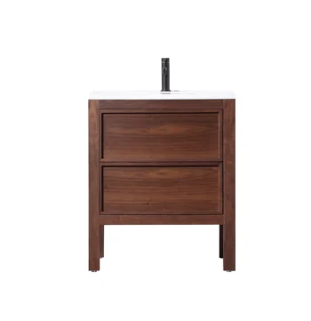 ANNECY - Dark Walnut - Countertop Is Glossy Pure White - 24"