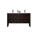 ANNECY - Dark Walnut - Countertop Is Glossy Pure White - 55"