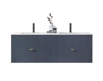 BARCELONA - Dark Blue - White Sintered Stone Countertop - 60"