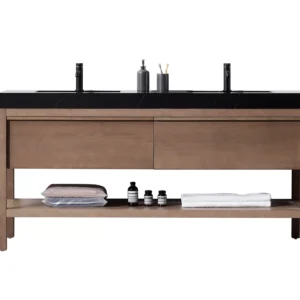 BIBURY  – Chestnut Oak – Black Marquina Quartz Countertop – 72″